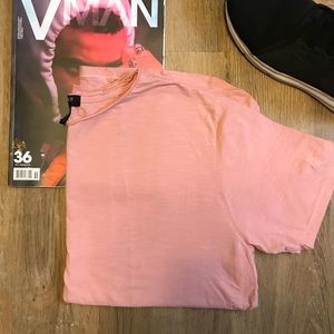 Forever21 Circle Hem Longline Tee (Pink/Large)